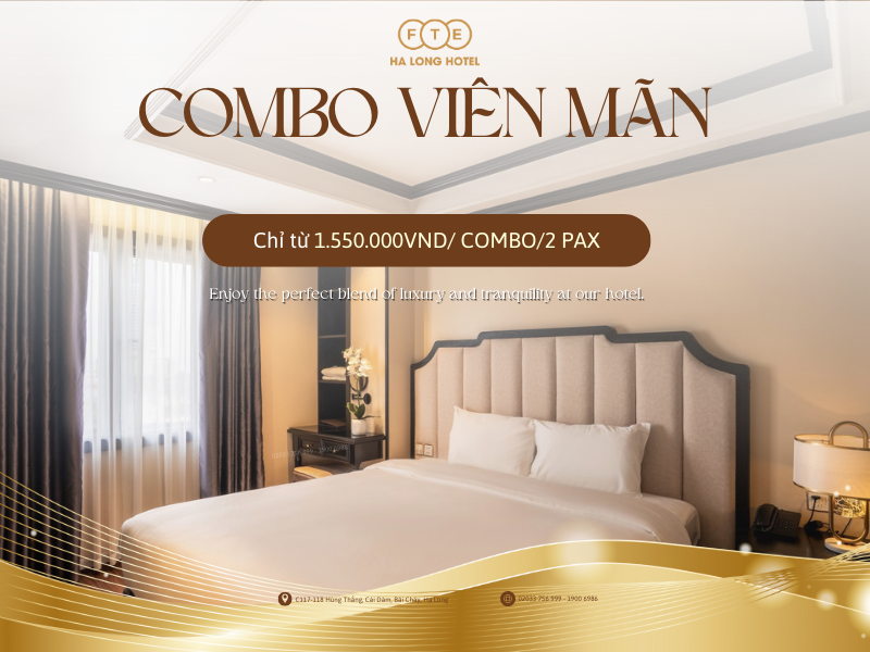 COMBO VIÊN MÃN – Nghỉ dưỡng Hạ Long sang trọng trọn gói chỉ từ 1.550.000 VNĐ/2 NGƯỜI
